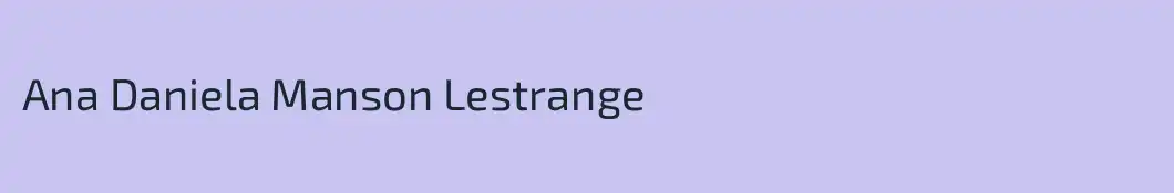 Ana Daniela Manson Lestrange